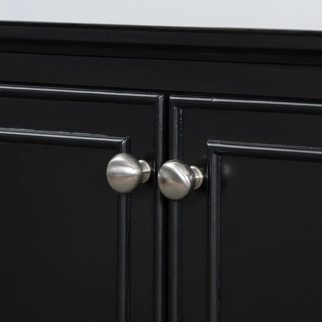 30" Bathroom Vanity with Sink Combo, Multi-Functional Cabinet, Doors, Drawer, Solid Frame, MDF, Black