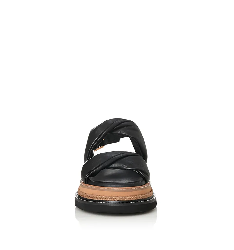 ALIAS MAE Womens Vee Leather Sandals - Black