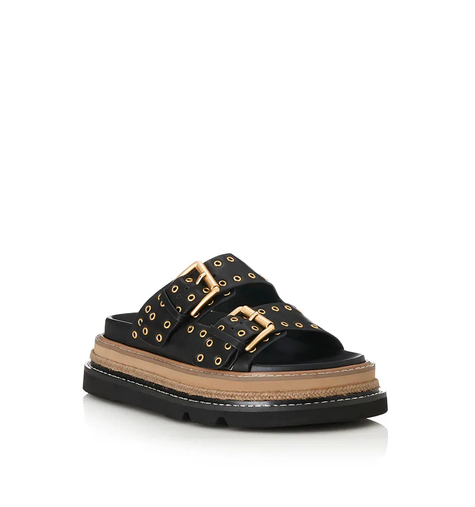 ALIAS MAE Womens Velma Leather Sandals - Black