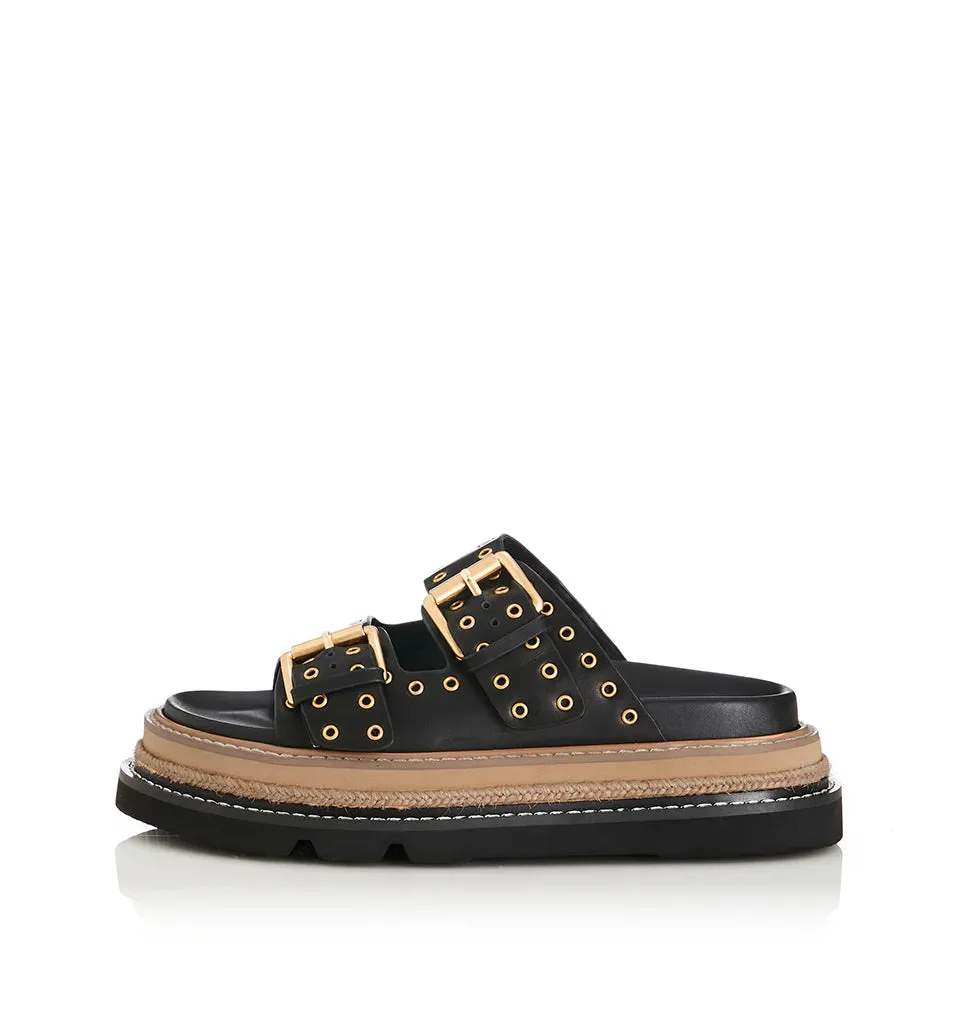 ALIAS MAE Womens Velma Leather Sandals - Black