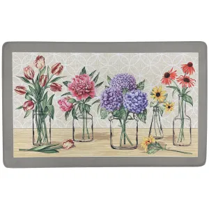 Boho Garden Bloom Decorative Anti-Fatigue Kitchen Mat, 18x30 Inches
