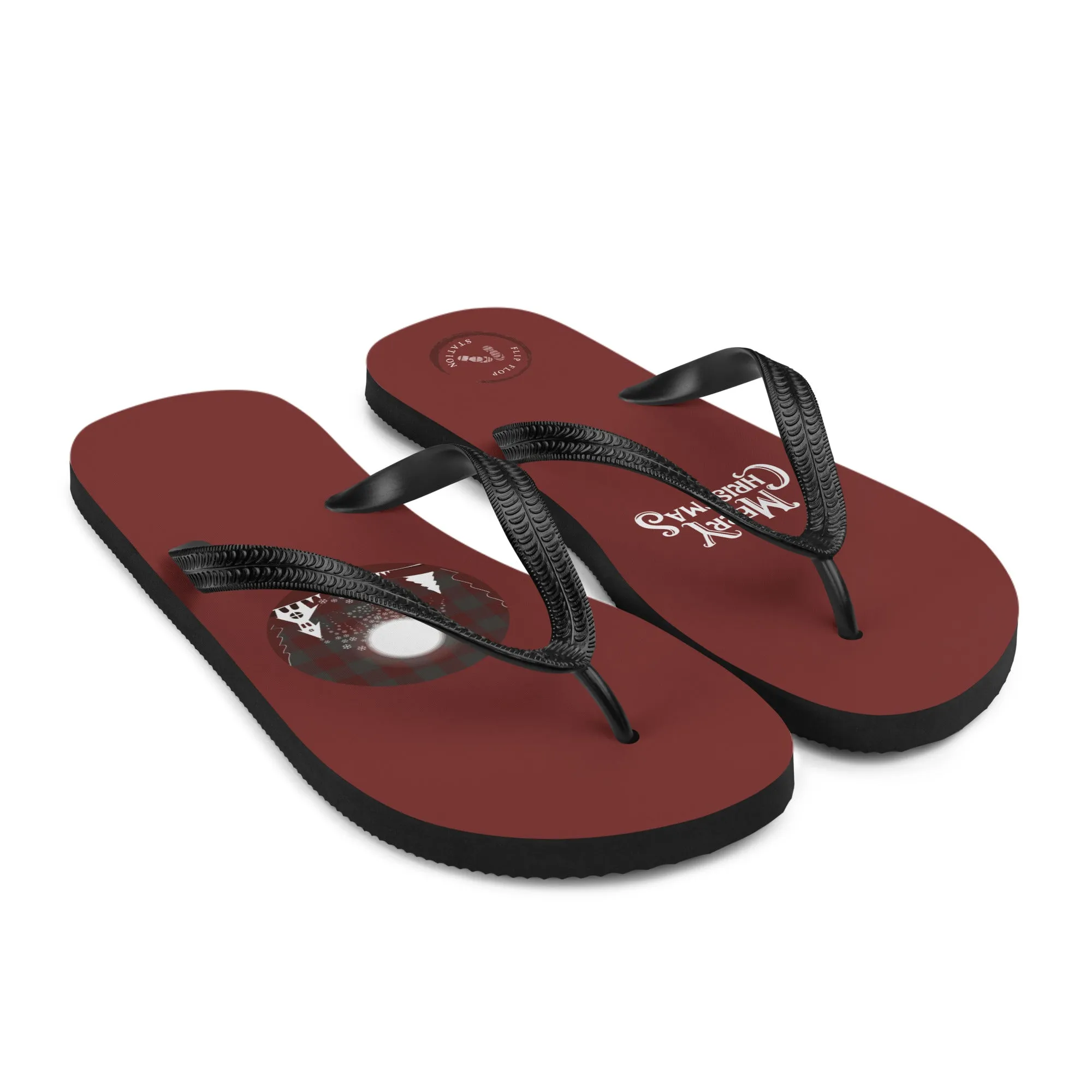 Christmas Moon Flip-Flops Designs