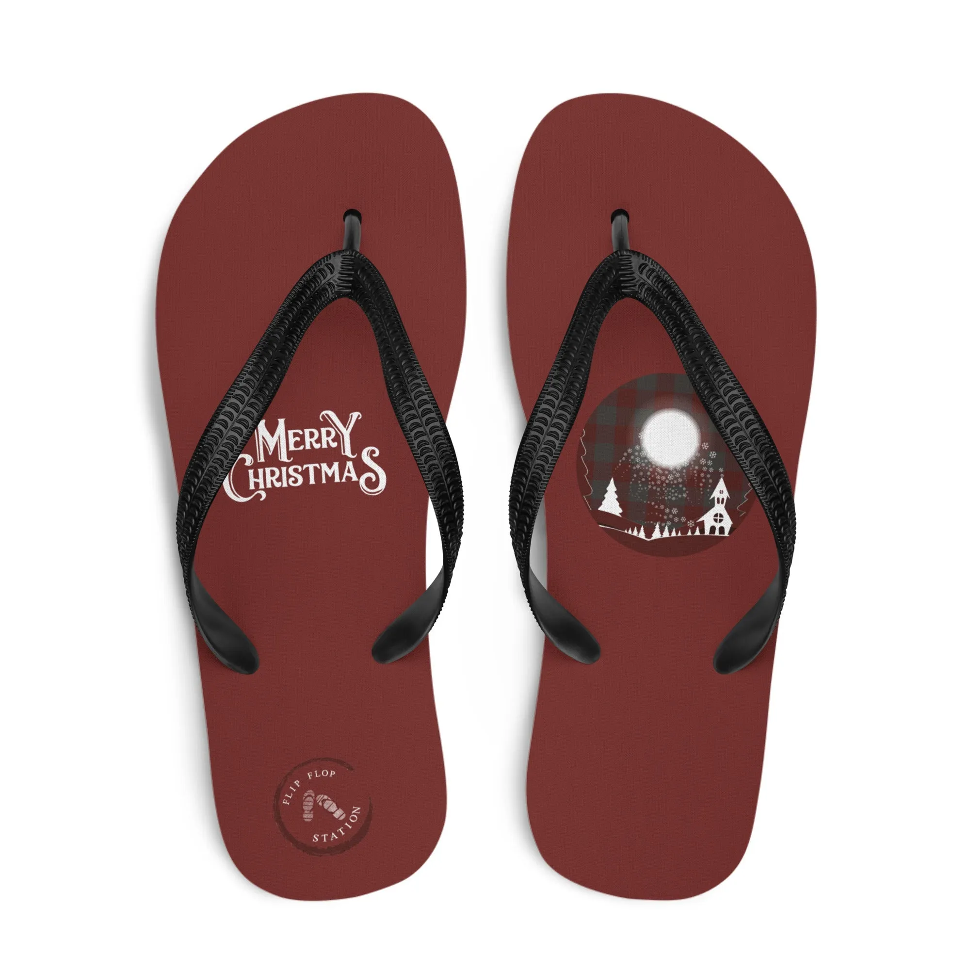 Christmas Moon Flip-Flops Designs