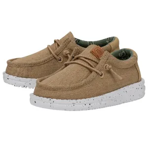 Hey Dude Wally Toddler Washed Canvas Walnut Shoes
