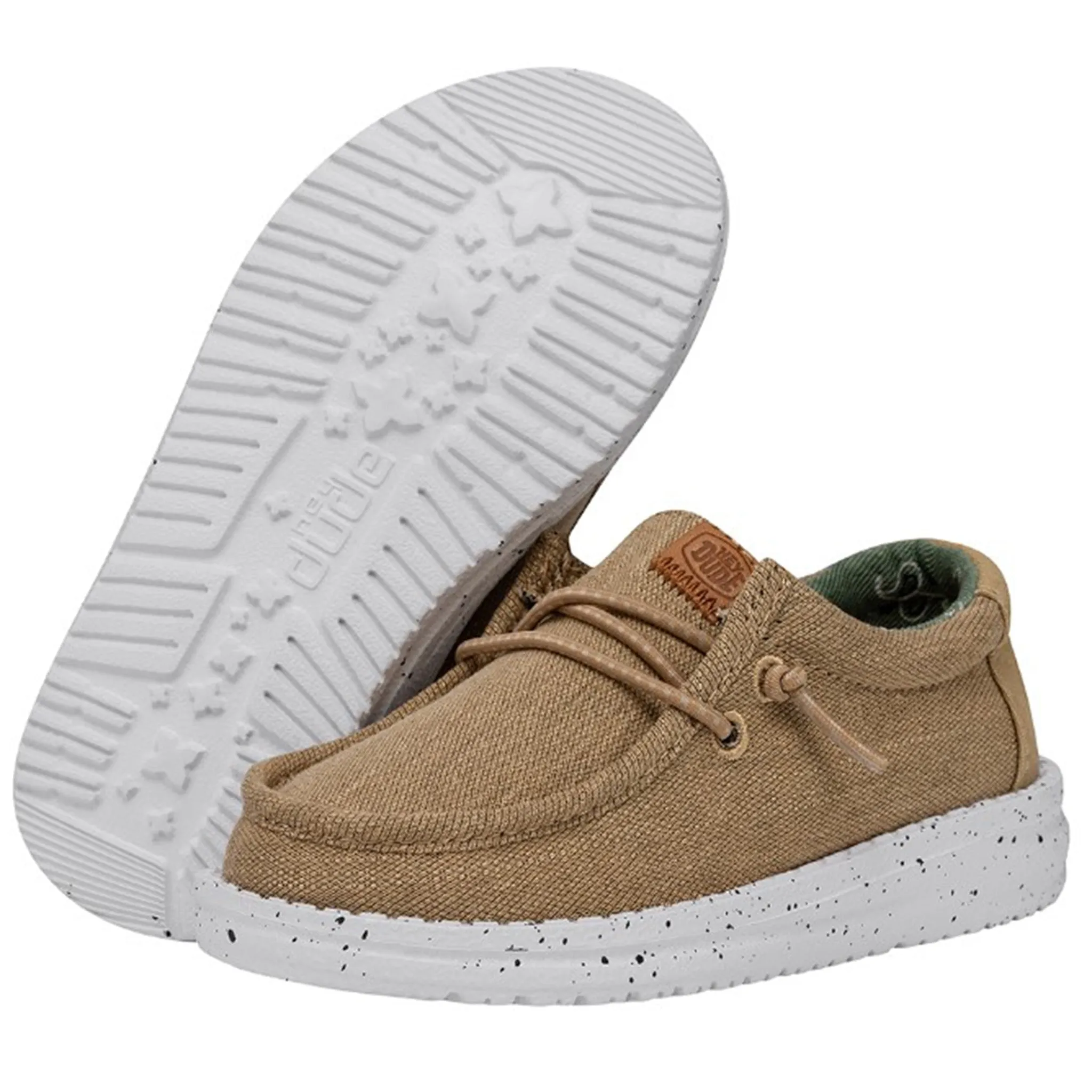 Hey Dude Wally Toddler Washed Canvas Walnut Shoes