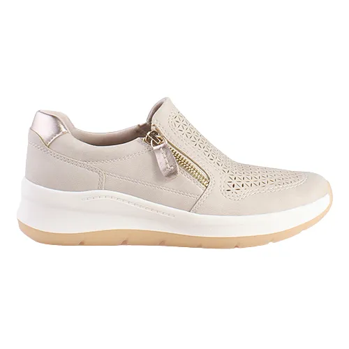 Jana Ladies  Wedge Trainers - 24767-44 - Beige