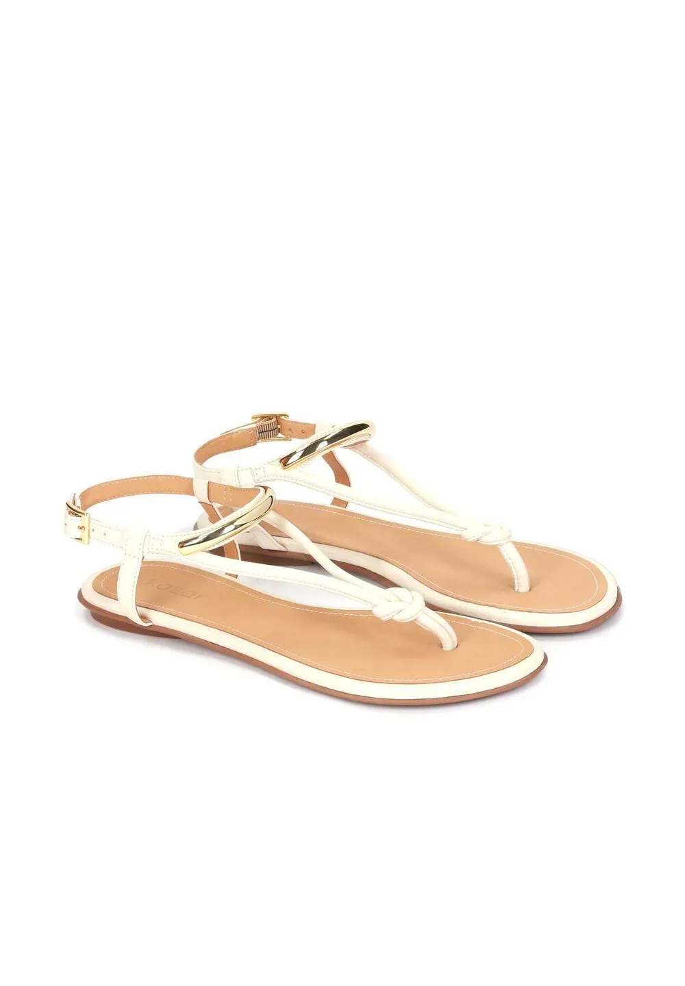 Kazar T-strap sandals, cream