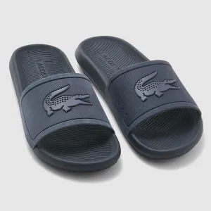 LACOSTE Monotone Croco Rubber Slides (Navy/Dark Blue)(7-38CMA0034-ND1)