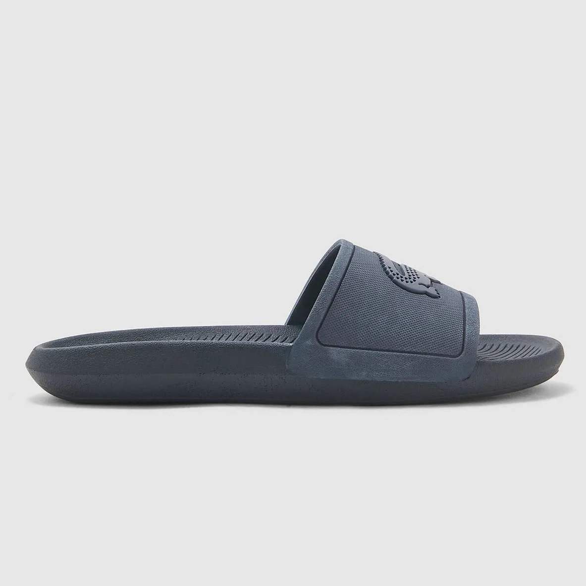 LACOSTE Monotone Croco Rubber Slides (Navy/Dark Blue)(7-38CMA0034-ND1)