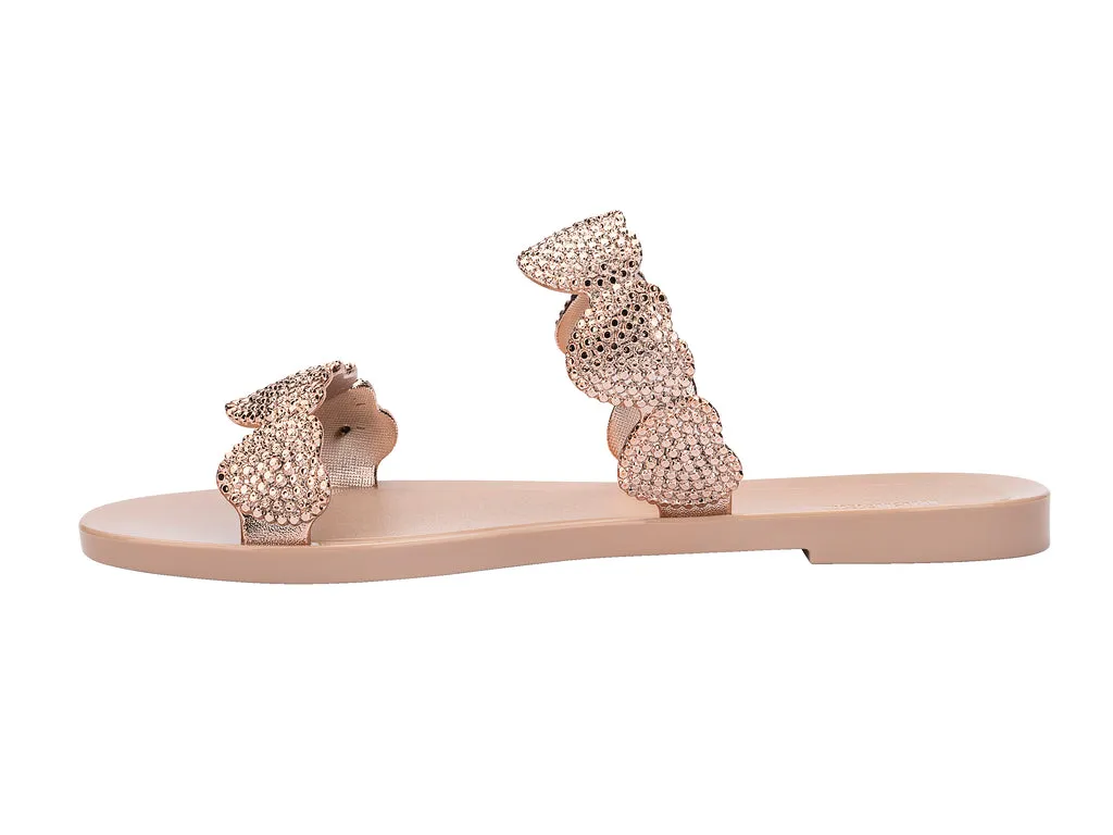 Melissa Flame AD Heart Embellished Slides Beige Slip-on For Women