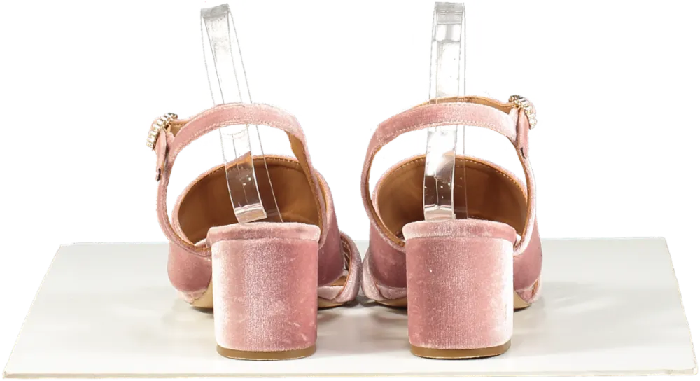 Palazzo VII Pink Velvet Ankle Strap Sandals UK 7 EU 40 👠