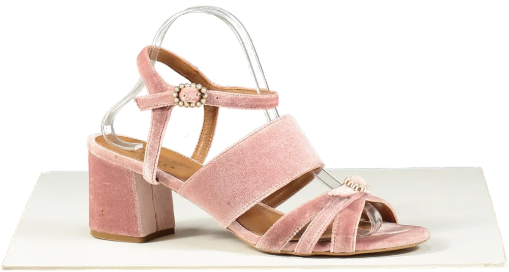 Palazzo VII Pink Velvet Ankle Strap Sandals UK 7 EU 40 👠