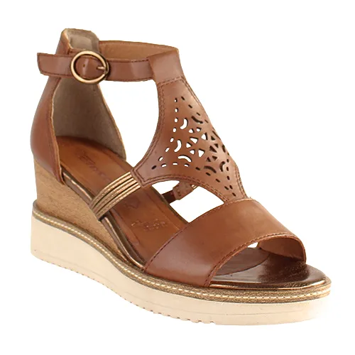 Tamaris Ladies Wedge Sandals - 28214-42 - Cognac