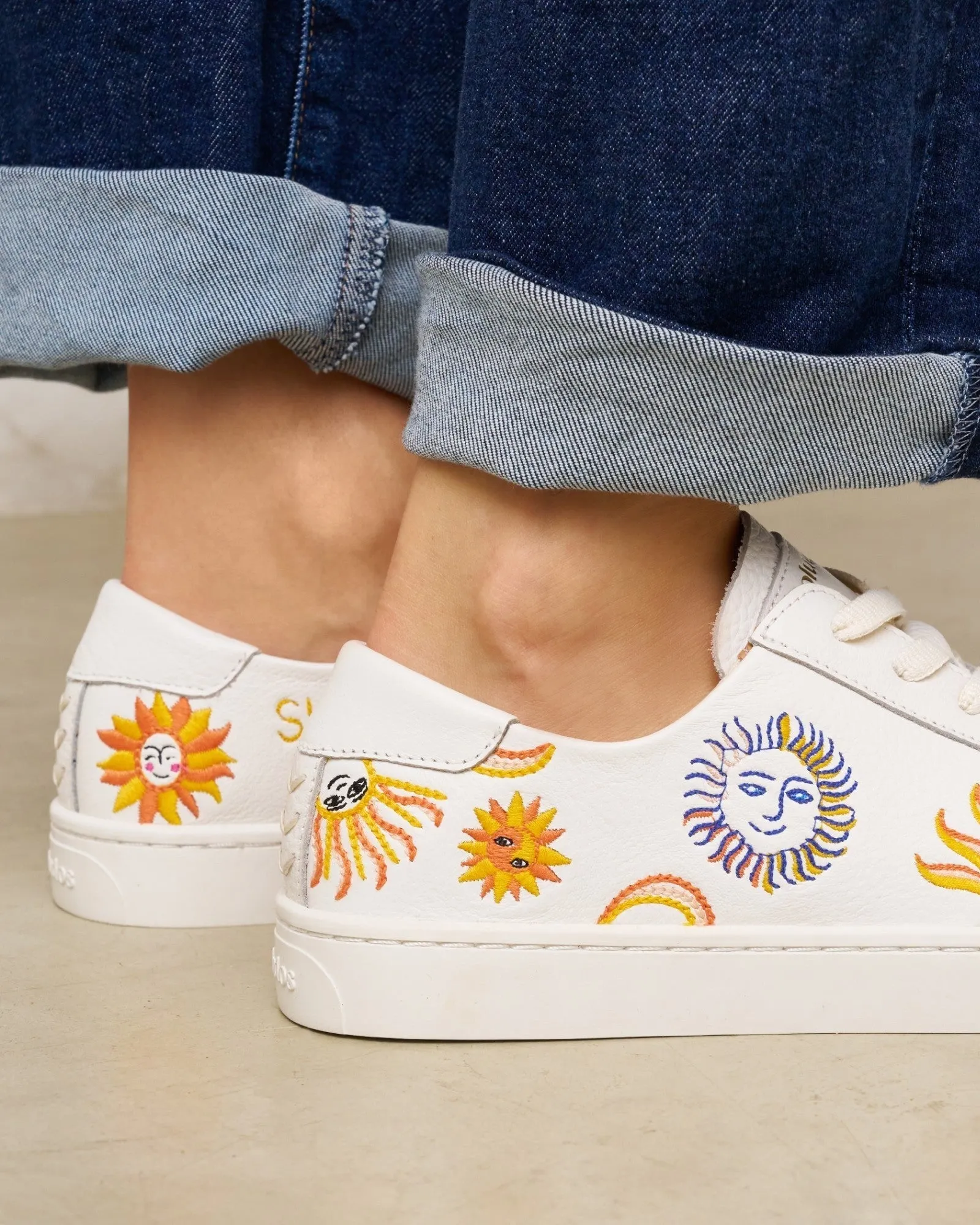 Womens_Sneakers_The Ibiza_Embroidery_Oasis White - Shine On